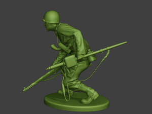 american engineer soldier ww2 crouch a9 3D Print Model