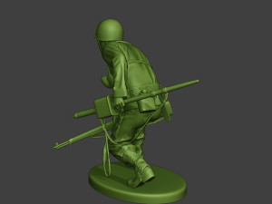 american engineer soldier ww2 crouch a9 3D Print Model