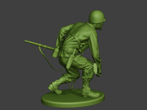 american engineer soldier ww2 crouch a9 3D Print Model
