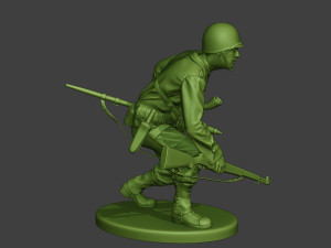american engineer soldier ww2 crouch a9 3D Print Model
