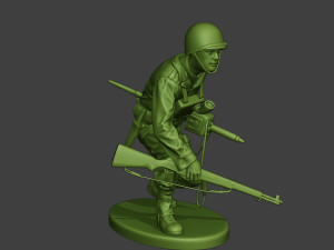 american engineer soldier ww2 crouch a9 3D Print Model