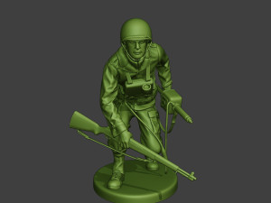american engineer soldier ww2 crouch a9 3D Print Model