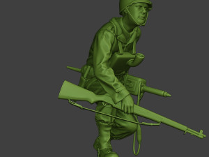american engineer soldier ww2 crouch a9 3D Print Model
