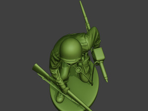 american engineer soldier ww2 crouch a9 3D Print Model