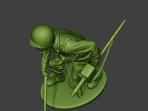 american engineer soldier ww2 crouch a9 3D Print Model