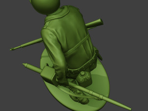 american engineer soldier ww2 crouch a9 3D Print Model