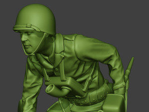 american engineer soldier ww2 crouch a9 3D Print Model