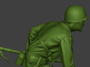 american engineer soldier ww2 crouch a9 3D Print Model