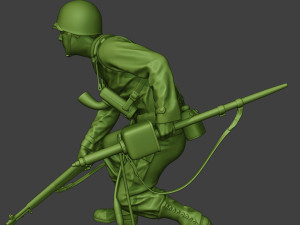 american engineer soldier ww2 crouch a9 3D Print Model