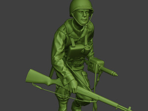 american engineer soldier ww2 crouch a9 3D Print Model
