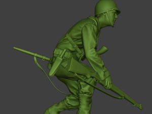 american engineer soldier ww2 crouch a9 3D Print Model