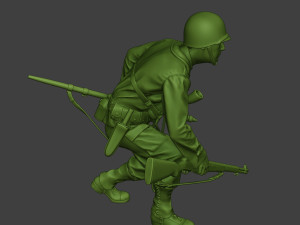 american engineer soldier ww2 crouch a9 3D Print Model