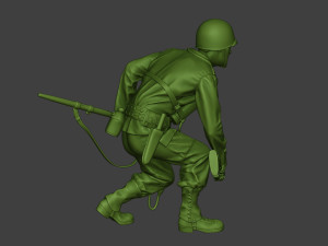 american engineer soldier ww2 crouch a9 3D Print Model