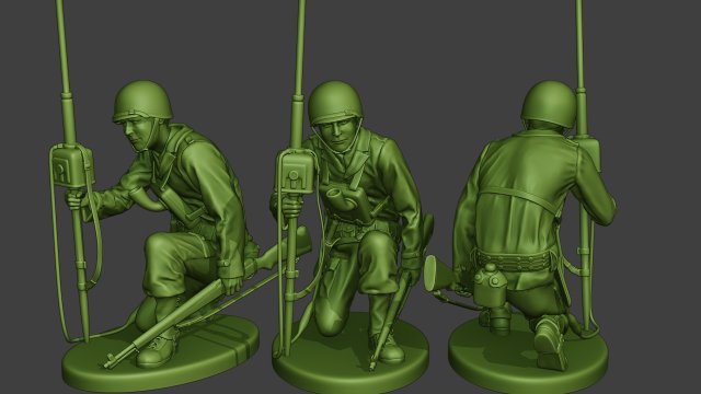 american engineer soldier ww2 crouch2 a9 3D Baskı Modeli .c4d .max .obj .3ds .fbx .stl .blend 