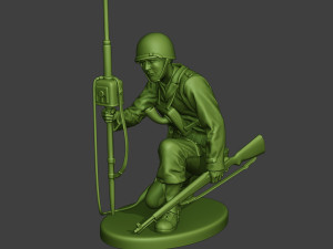 american engineer soldier ww2 crouch2 a9 3D Baskı Modeli
