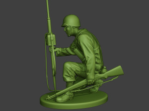 american engineer soldier ww2 crouch2 a9 3D Baskı Modeli