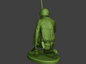 american engineer soldier ww2 crouch2 a9 3D Baskı Modeli