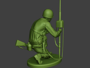 american engineer soldier ww2 crouch2 a9 3D Baskı Modeli