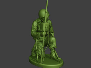 american engineer soldier ww2 crouch2 a9 3D Baskı Modeli