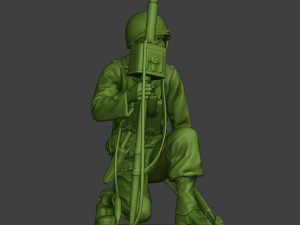 american engineer soldier ww2 crouch2 a9 3D Baskı Modeli
