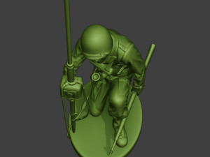 american engineer soldier ww2 crouch2 a9 3D Baskı Modeli
