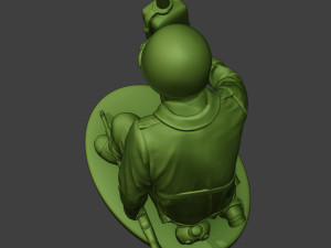 american engineer soldier ww2 crouch2 a9 3D Baskı Modeli