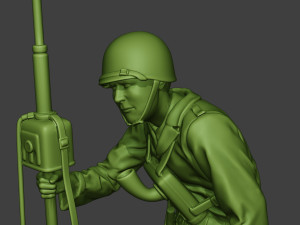 american engineer soldier ww2 crouch2 a9 3D Baskı Modeli