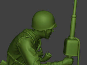 american engineer soldier ww2 crouch2 a9 3D Baskı Modeli