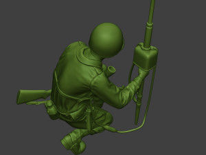 american engineer soldier ww2 crouch2 a9 3D Baskı Modeli
