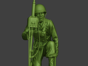 american engineer soldier ww2 crouch2 a9 3D Baskı Modeli