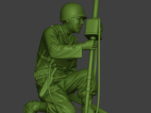 american engineer soldier ww2 crouch2 a9 3D Baskı Modeli