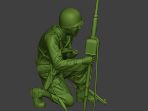 american engineer soldier ww2 crouch2 a9 3D Baskı Modeli