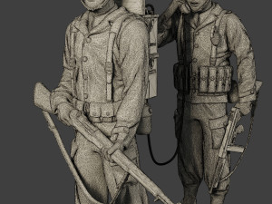 american engineer soldiers ww2 scr-300 a9 3D Print Model