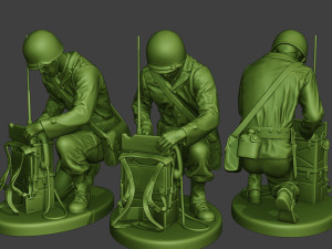 american engineer soldier ww2 crouch3 a9 3D Print Model