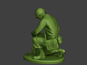 american engineer soldier ww2 crouch3 a9 3D Print Model