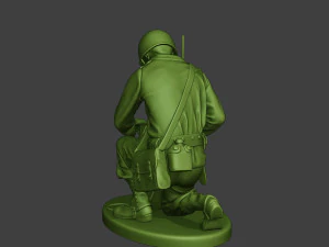 american engineer soldier ww2 crouch3 a9 3D Print Model