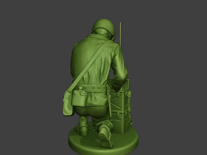 american engineer soldier ww2 crouch3 a9 3D Print Model