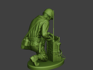 american engineer soldier ww2 crouch3 a9 3D 打印模型