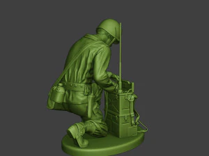 american engineer soldier ww2 crouch3 a9 3D Print Model