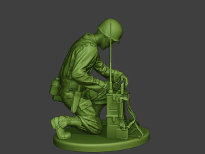 american engineer soldier ww2 crouch3 a9 3D Print Model