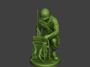 american engineer soldier ww2 crouch3 a9 3D Print Model