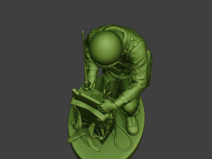 american engineer soldier ww2 crouch3 a9 3D Print Model