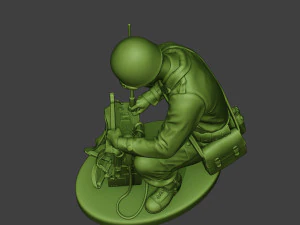 american engineer soldier ww2 crouch3 a9 3D Print Model