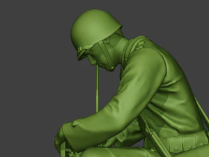 american engineer soldier ww2 crouch3 a9 3D Print Model
