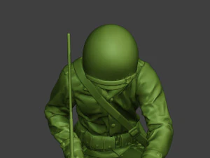 american engineer soldier ww2 crouch3 a9 3D Print Model