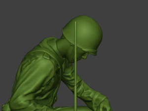 american engineer soldier ww2 crouch3 a9 3D Print Model