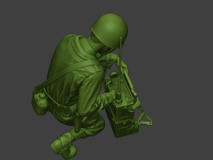 american engineer soldier ww2 crouch3 a9 3D 打印模型
