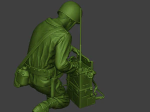 american engineer soldier ww2 crouch3 a9 3D Print Model