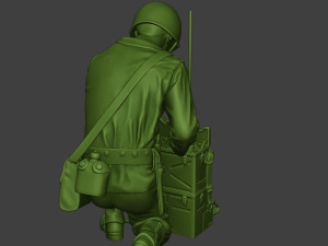 american engineer soldier ww2 crouch3 a9 3D 打印模型