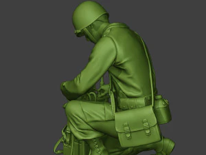 american engineer soldier ww2 crouch3 a9 3D Print Model